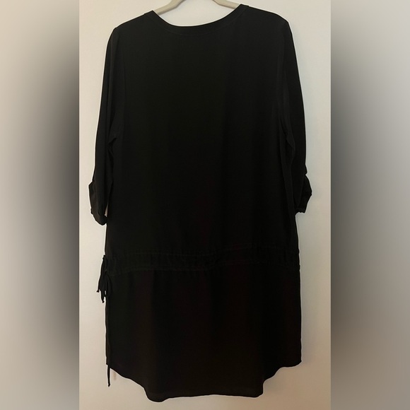 Rory Beca black silk v-neck tunic dress dropped waist Y2K whimsigoth sz M - Picture 2 of 10